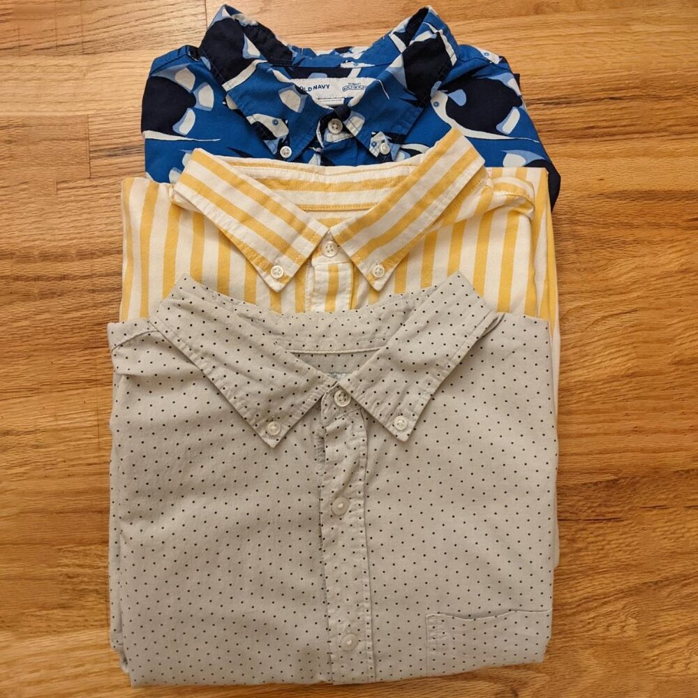 Old Navy | Short Sleeve Button Up Bundle (Slim Fit Built-In Flex) | XXL